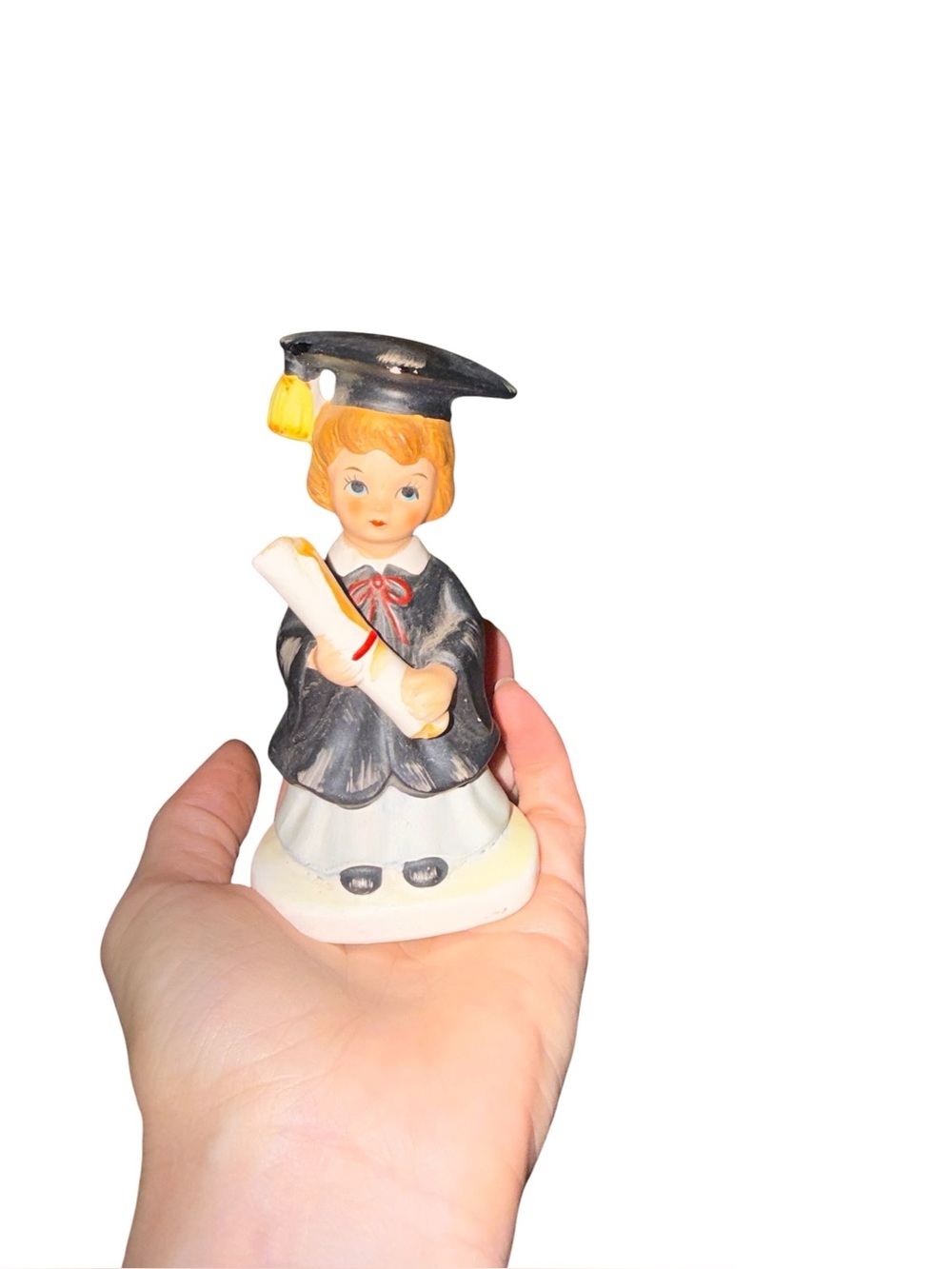 Vintage Lefton Grad Figurine black gown